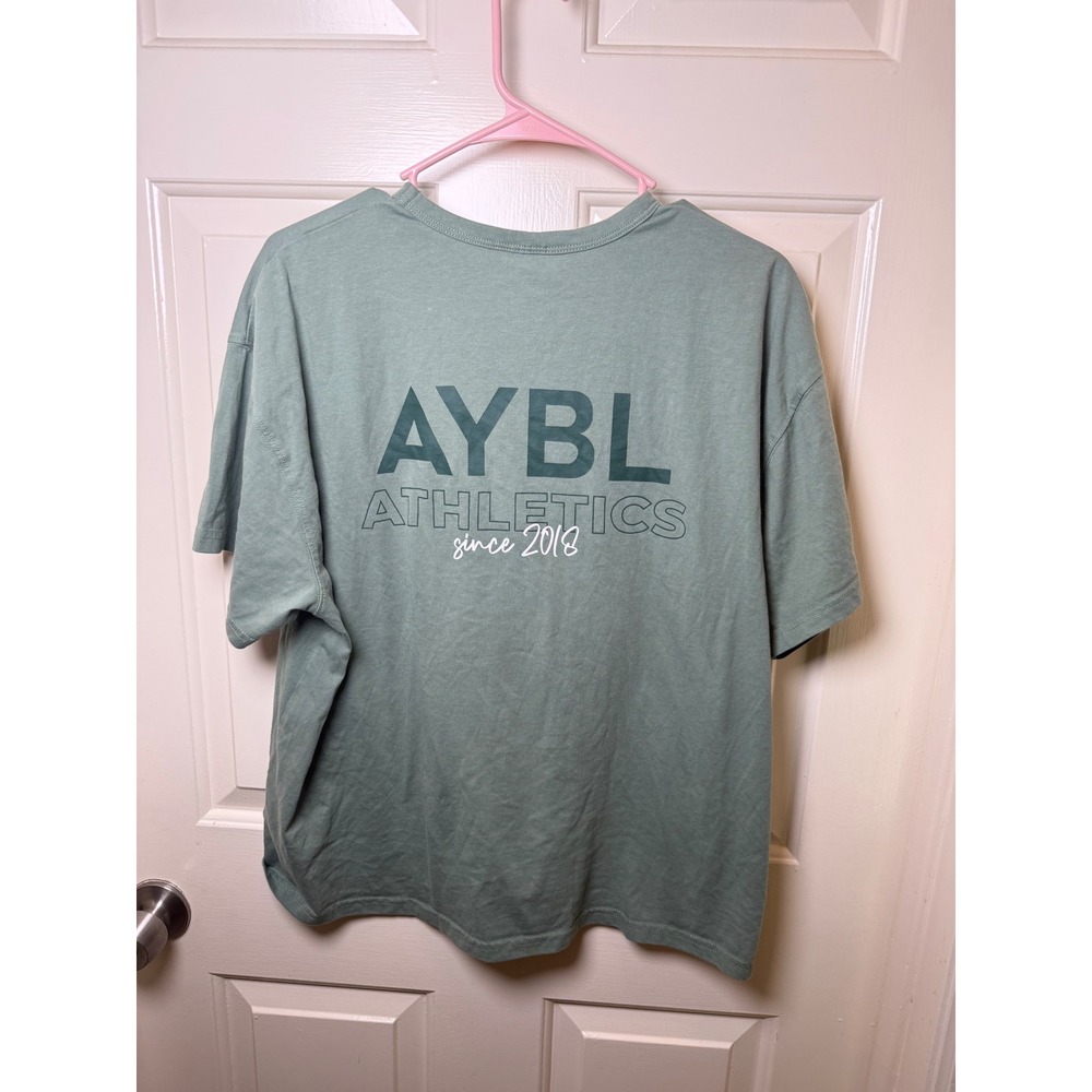 AYBL Athletics Graphic T-Shirt Sage Green XL Short Sleeve Gym Top